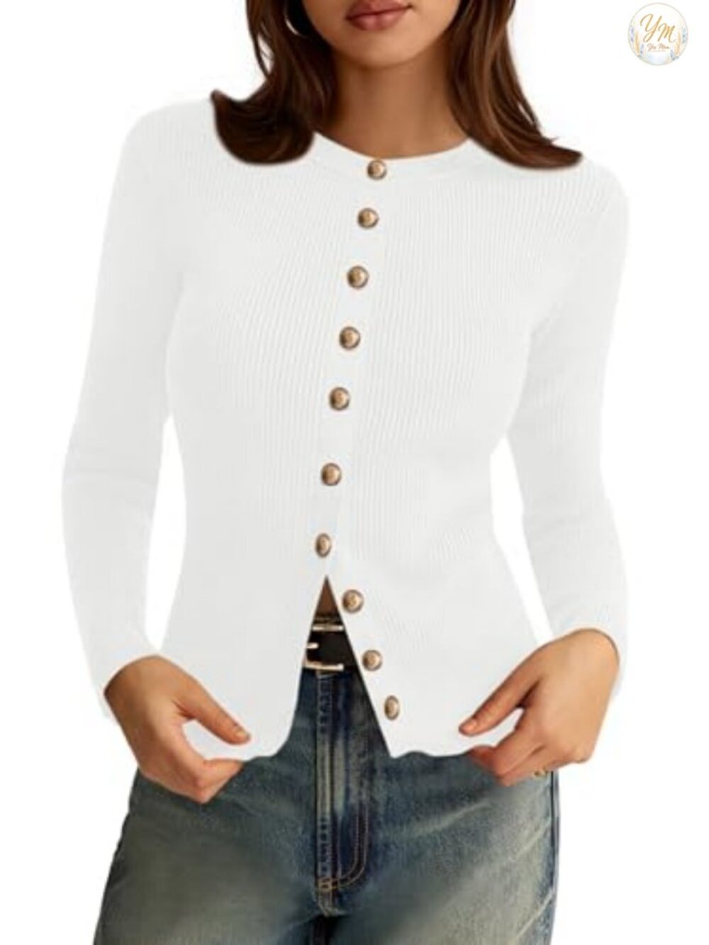 Womens Lightweight Ribbed Knit Cardigan Sweater